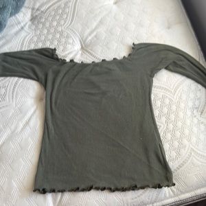 Green Hollister off the shoulder top